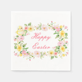 Lente Kuiken Bloemstuk Pasen Eiersoeken Feest Servet