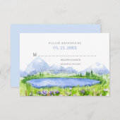Lente Lakeside Mountain Meadow Bruiloft RSVP © (Voorkant / Achterkant)