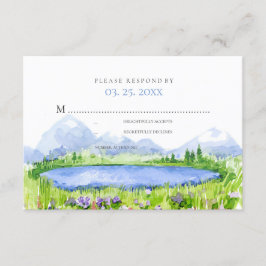 Lente Lakeside Mountain Meadow Bruiloft RSVP © Kaartje