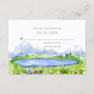 Lente Lakeside Mountain Meadow Bruiloft RSVP © Kaartje