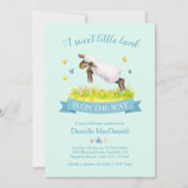 Lente lam overslaan schattige baby douche uitnodig kaart (Voorkant)