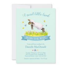 Lente lam overslaan schattige baby douche uitnodig