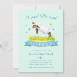 Lente lam overslaan schattige baby douche uitnodig kaart