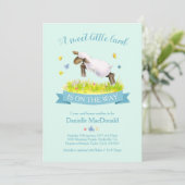 Lente lam overslaan schattige baby douche uitnodig kaart (Staand voorkant)