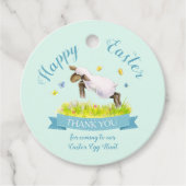 Lente lam schattig aqua blauw Pasen dank u Bedankjes Labels (Voorkant)