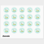 Lente lam schattig aqua blauw Pasen dank u Ronde Sticker (Vel)