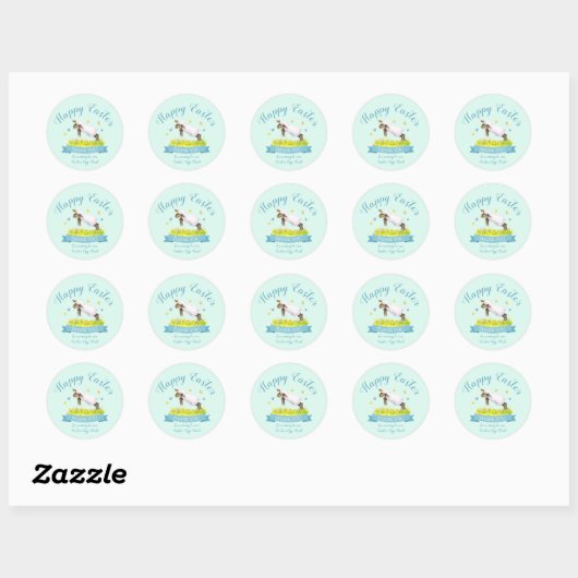 Lente lam schattig aqua blauw Pasen dank u Ronde Sticker (Vel)
