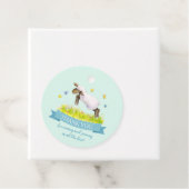 Lente lam schattig aqua blauw verjaardag dank u bedankjes labels (In situ)