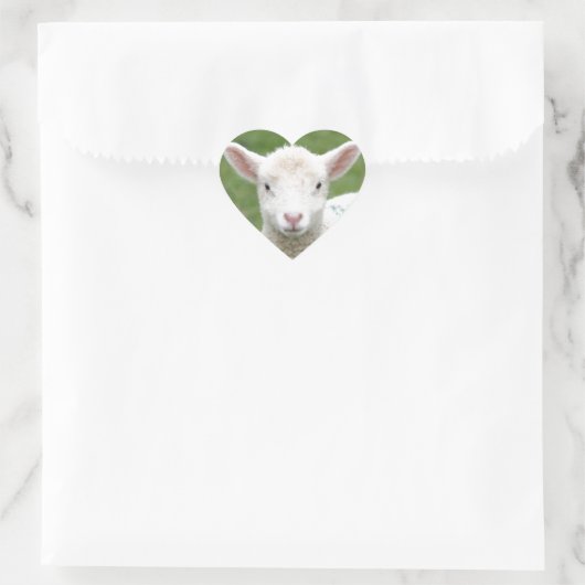 Lente lammeren hart sticker (Tas)