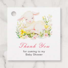 Lente Lammetje Baby Shower Bedankjes Labels
