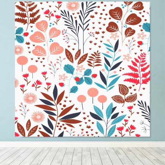  Lente Land Flowers Meadow Canvas Afdruk (Insitu (Houten vloer))