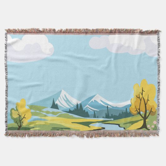 Lente landschap achtergrond deken (Voorkant)