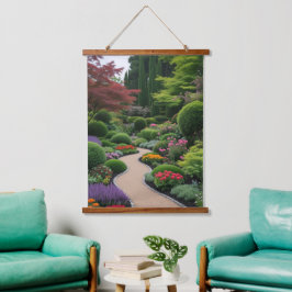 Lente landschap hangend wandkleed