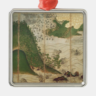 Lente landschap met zon metalen ornament