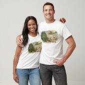 Lente landschap met zon t-shirt (Unisex)