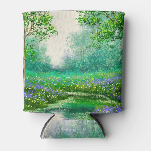 Lente landschap olieverfschilderij, bos. blikjeskoeler (Voorkant)