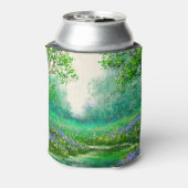 Lente landschap olieverfschilderij, bos. blikjeskoeler (Blikje Achterkant)