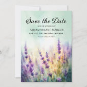 Lente Lavendel Bloemachtige Trouwfoto Opslagdatum  Save The Date (Voorkant)