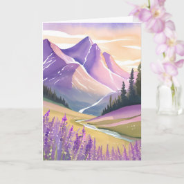 Lente Lavendel | Glacier National Park Aquarel Kaart