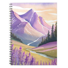 Lente Lavendel | Glacier National Park Aquarel Notitieboek