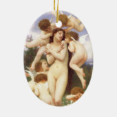 Lente (Le Printemps) door Bouguereau Keramisch Ornament (Achterkant)