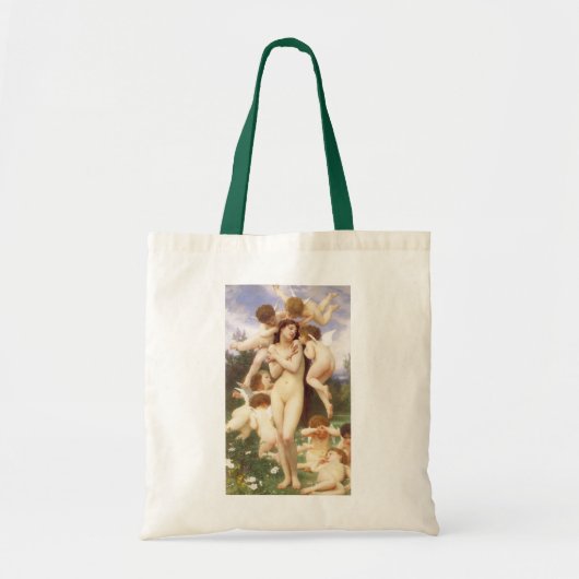 Lente (Le Printemps) door Bouguereau Tote Bag (Voorkant)
