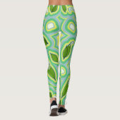 Lente Lelie Patroon in Hemelsblauw, Boter Geel en Leggings (Achterkant)