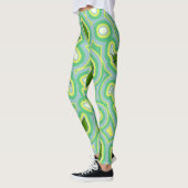 Lente Lelie Patroon in Hemelsblauw, Boter Geel en Leggings (Links)