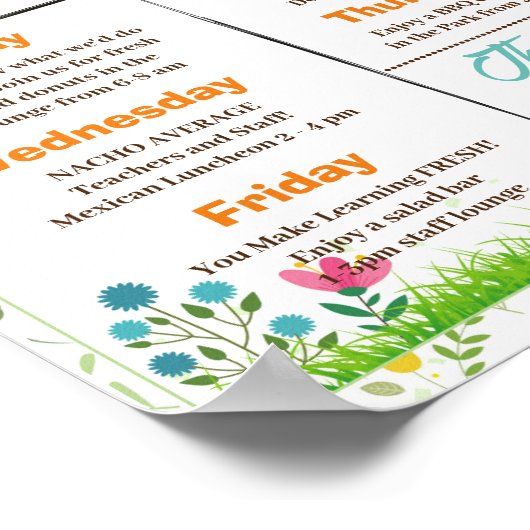 Lente Leraar en Personeel Waardering Flyer Poster (Hoek)