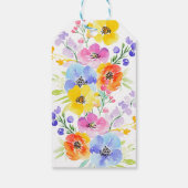 Lente Levendige Waterverf Bloemen Bruiloft Cadeaulabel (Achterkant)