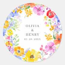 Lente Levendige Waterverf Bloemen Bruiloft