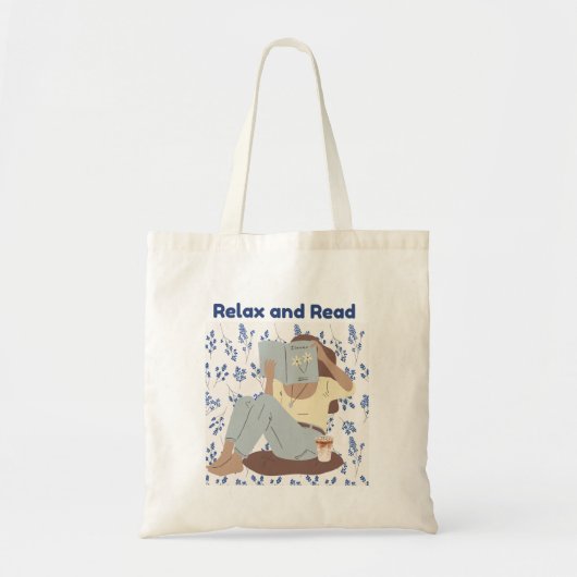 Lente, lezen, boek tote bag (Voorkant)