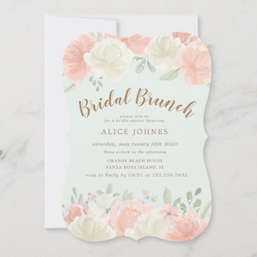Lente Licht Bloemen Bruids Brunch Uitnodiging (Voorkant)