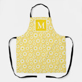 Lente Licht Geel & Witte Madeliefjes Monogram Schort (Voorkant)