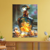 Lente Licht in een Fles - Gloeiende Bloemenparfum Canvas Afdruk (Insitu (Woonkamer))