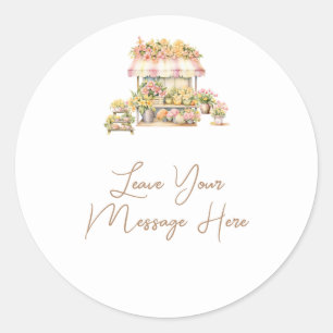 Lente Liefde in Bloei Bruiloft Bruidsshower Uw Ber Ronde Sticker
