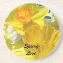 Lente Liefde zandsteen onderzetters cadeaus Narcis