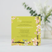 Lente Liefdes Vogels 35e Huwelijksverjaardag Kaart (Staand voorkant)