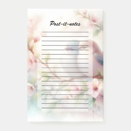 Lente Liefdes Vogels Kersenbloesem Bloemstuk Post-it® Notes (Voorkant)