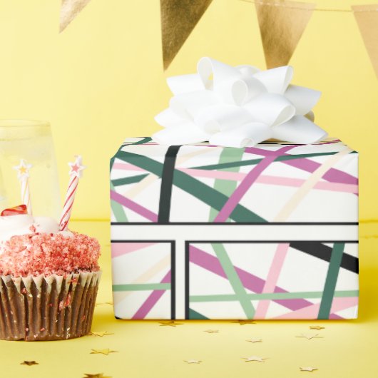 Lente lijnen cadeaupapier (Verjaardagsfeest)