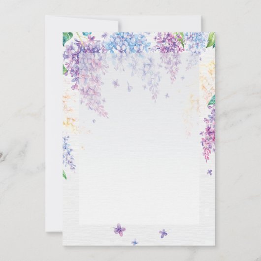 Lente Lila Bloem-Bloemen Bruiloft Vrijgezellenfees Kaart (Achterkant)