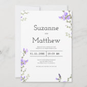 Lente lila groene wilde bloem boho tuin bruiloft kaart (Voorkant)