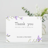 Lente lila groene wilde bloementuin Dank U Kaart (Staand voorkant)