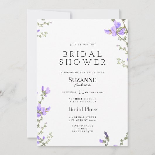 Lente lila groene wildflower tuin Vrijgezellenfees Kaart (Voorkant)