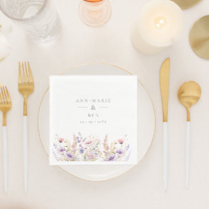 Lente Lila Wildbloemen Bruiloft Servet