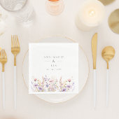 Lente Lila Wildbloemen Bruiloft Servet