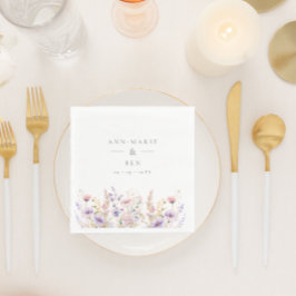 Lente Lila Wildbloemen Bruiloft Servet