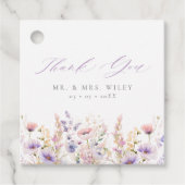 Lente Lila Wildbloemen Dank u bruiloft Bedankjes Labels (Voorkant)