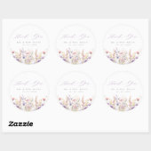 Lente Lila Wildbloemen Dank u bruiloft gunst Ronde Sticker (Vel)
