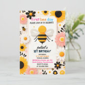 lente madeliefje Geel eerste 1e bijendag verjaarda Kaart (Staand voorkant)